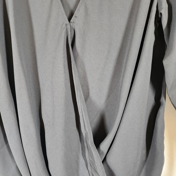 LUSH FAUX WRAP ROLL TAP BLOUSE - Picture 5 of 9